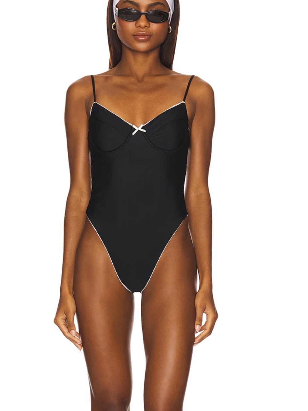 Lovers & Friends Julissa One Piece in Black with White Trim XS